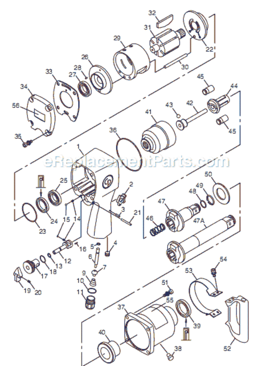 Page A Diagram and Parts List for CP893 T024272 Chicago Pneumatic Wrench